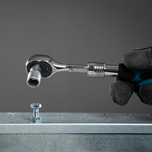 Ключ-трещотка телескопический 1/4", 150-200 мм, CrV, 72 зуба, с быстрым сбросом, хром Gross купить в Москве с доставкой по всей России | ProtosMarket.ru