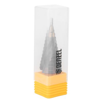 Сверло ступенчатое, 4-6-8-10-12-14-16-18-20-22-24-26-28-30-32 мм, Р6М5К5, 6-гр. хвостовик Denzel купить в Москве с доставкой по всей России | ProtosMarket.ru