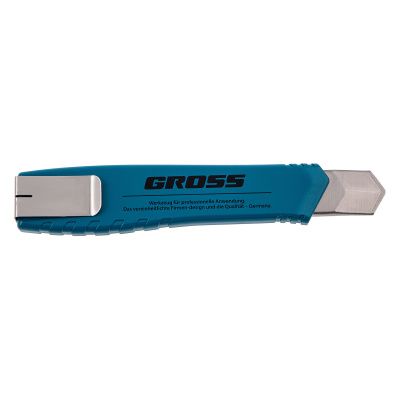 Нож, 160 мм, металлический корпус, выдвижное сегментное лезвие 18 мм (SK-5) металлическая направляющая, клипса для ремня Gross купить в Москве с доставкой по всей России | ProtosMarket.ru