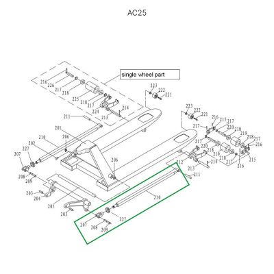 Подвильная тяга для гидравлических тележек AC30 купить в Москве с доставкой по всей России | ProtosMarket.ru