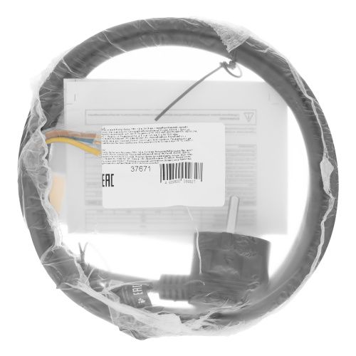 Шнур сетевой Energy Series, ПВС, 1,5 м, 3 x 1,5 мм, с неразборной вилкой, черный, Denzel купить в Москве с доставкой по всей России | ProtosMarket.ru