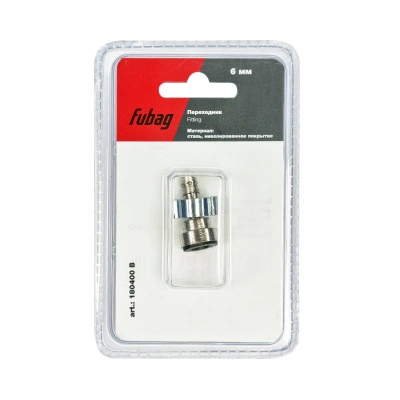 FUBAG Переходник байонет на елочку 6мм с обжимным кольцом  9Х11мм, блистер 1 шт