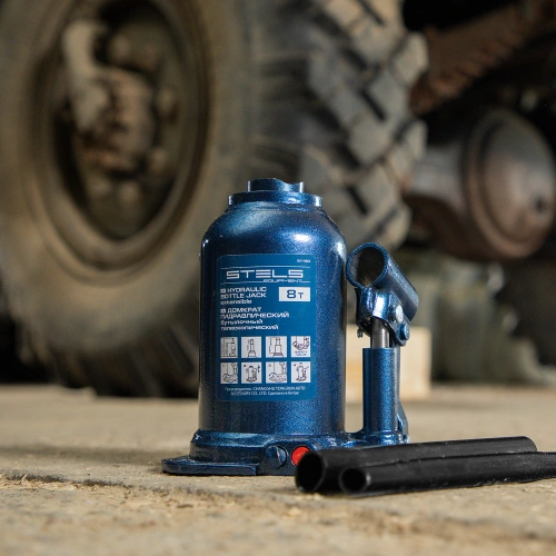 Домкрат гидравлический бутылочный телескопический, 8 т, подъем 180-410 мм Stels купить в Москве с доставкой по всей России | ProtosMarket.ru