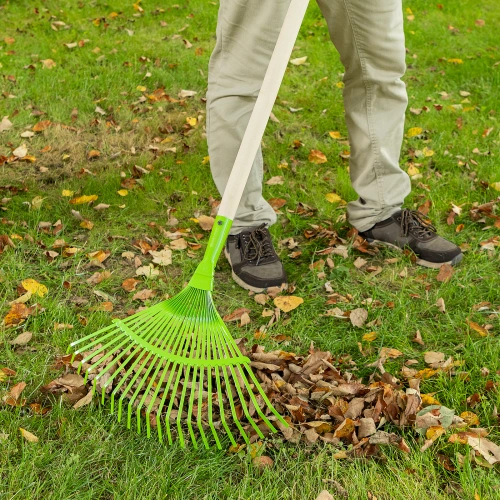 Грабли веерные стальные, 425 мм, 22 плоских зуба, эмалированные, без черенка, Palisad купить в Москве с доставкой по всей России | ProtosMarket.ru