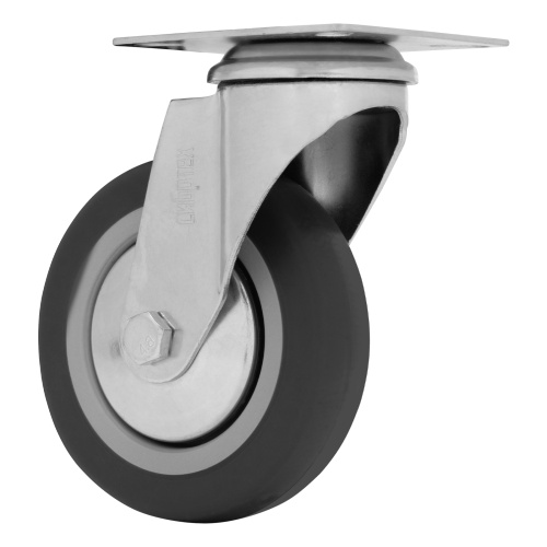 Колесо поворотное D 100 мм, крепление  платформенное Сибртех купить в Москве с доставкой по всей России | ProtosMarket.ru