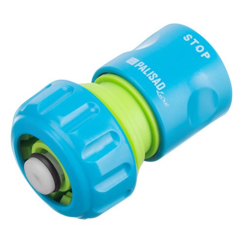 Соединитель пластмассовый, быстросъемный для шланга 3/4, аквастоп, однокомпонентный Palisad Luxe купить в Москве с доставкой по всей России | ProtosMarket.ru