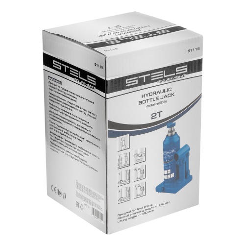 Домкрат гидравлический бутылочный телескопический, 2 т, H подъема 170-380 мм Stels купить в Москве с доставкой по всей России | ProtosMarket.ru