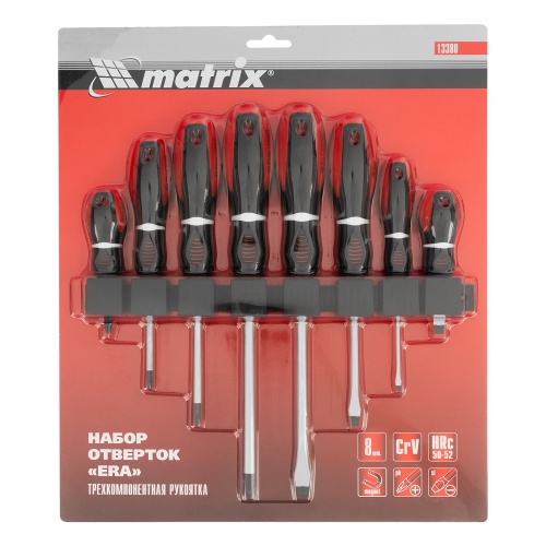 Набор отверток "Era", 8 шт, CrV, трехкомпонентная рукоятка Matrix купить в Москве с доставкой по всей России | ProtosMarket.ru