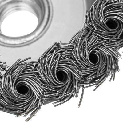 Щетка для УШМ, 100 мм, М14, "чашка", крученая металлическая проволока Сибртех по ценам производителя в Москве с доставкой по всей России