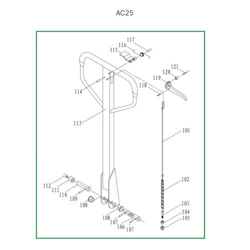 Ручка в сборе для гидравлических тележек AC25 купить в Москве с доставкой по всей России | ProtosMarket.ru