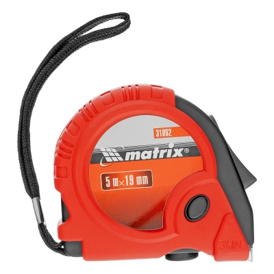 Рулетка Rubber,5 м х 19 мм,обрезиненный корпус Matrix купить в Москве с доставкой по всей России | ProtosMarket.ru