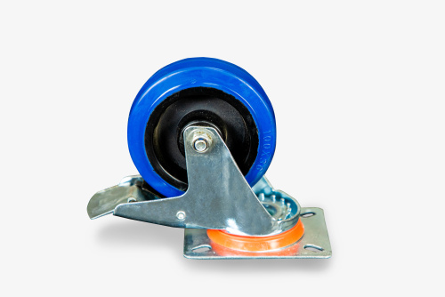 Колесо поворотное из эластичной резины MW70 100 мм с тормозом купить в Москве с доставкой по всей России | ProtosMarket.ru