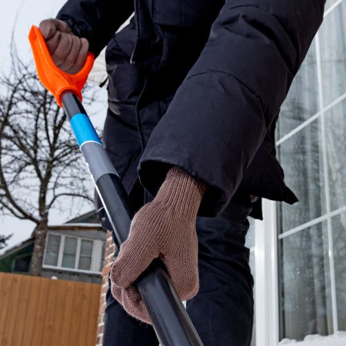 Перчатки трикотажные, акрил, коричневый, оверлок Сибртех купить в Москве с доставкой по всей России | ProtosMarket.ru