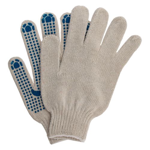 Перчатки х/б, ПВХ покрытие, "Точка", 7 класс Сибртех купить в Москве с доставкой по всей России | ProtosMarket.ru