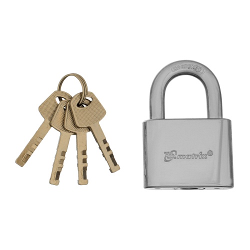 Замок навесной, хромированное покрытие 50 мм Matrix купить в Москве с доставкой по всей России | ProtosMarket.ru