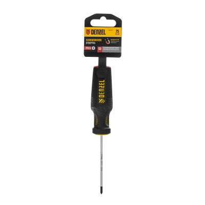 Отвертка, PH0х75 мм, S2, 3к рукоятка Denzel купить в Москве с доставкой по всей России | ProtosMarket.ru