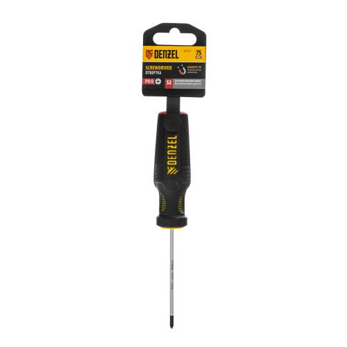 Отвертка, PH0х75 мм, S2, 3к рукоятка Denzel купить в Москве с доставкой по всей России | ProtosMarket.ru