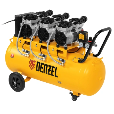 Компрессор безмасляный, малошумный  DLS 2250/100, 2250 Вт, 3x750, 100 л, 410 л/мин блок управления/ Denzel купить в Москве с доставкой по всей России | ProtosMarket.ru
