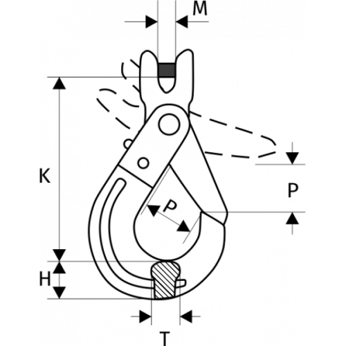 Крюк самозакрывающийся с вилочным сопряжением 15 т, размер 22 - 8 купить в Москве с доставкой по всей России | ProtosMarket.ru