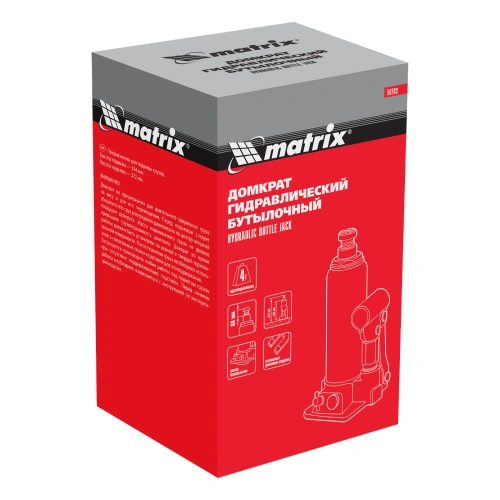 Домкрат гидравлический бутылочный, 4 т, h подъема 194-372 мм Matrix купить в Москве с доставкой по всей России | ProtosMarket.ru