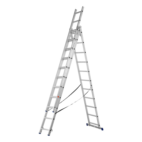 Лестница, 3 х 11 ступеней, алюминиевая, трехсекционная, Сибртех купить в Москве с доставкой по всей России | ProtosMarket.ru