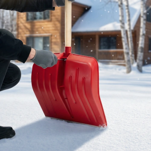 Лопата для уборки снега пластиковая, красная, 420 х 425 мм, без черенка, Сибртех купить в Москве с доставкой по всей России | ProtosMarket.ru