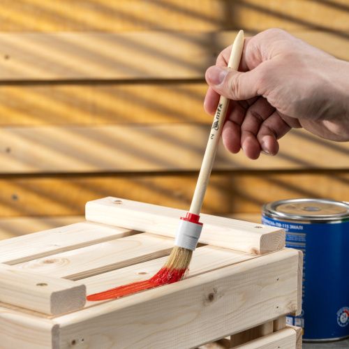 Кисть круглая № 2 (20 мм) натуральная щетина, деревянная ручка MTX купить в Москве с доставкой по всей России | ProtosMarket.ru