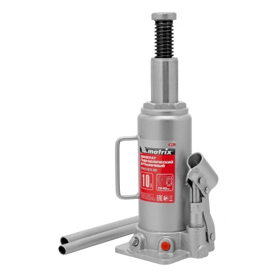 Домкрат гидравлический бутылочный, 10 т, высота подъема 230-460 мм Matrix