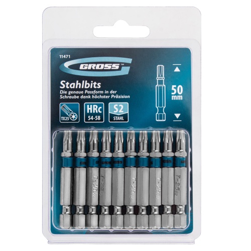 Бита Torx 25 х 50, сталь S2, 10 шт. Gross купить в Москве с доставкой по всей России | ProtosMarket.ru