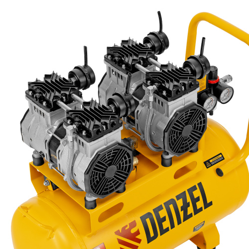 Компрессор безмасляный, малошумный DLS 2200/50, 2200 Вт, 2x1100, 50 л, 380 л/мин Denzel купить в Москве с доставкой по всей России | ProtosMarket.ru