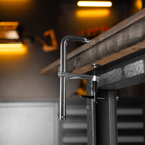 Струбцина F-образная, 80x200мм, кованая Denzel купить в Москве с доставкой по всей России | ProtosMarket.ru