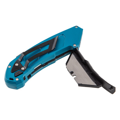 Нож, 130 мм, алюминиевый корпус, выдвижное трапециевидное лезвие 18 мм (SK-5) клипса для ремня, 4 лезвия Gross купить в Москве с доставкой по всей России | ProtosMarket.ru