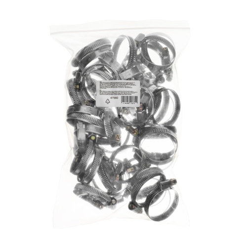 Хомуты металлические, Стандартное болтовое крепление 25-40 мм, 50 штук в упаковке, ширина 9 мм Сибртех купить в Москве с доставкой по всей России | ProtosMarket.ru