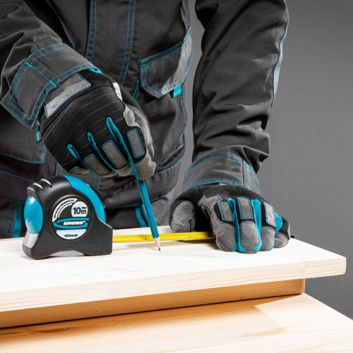 Рулетка "Schlagfest",10 м x 25 мм,магнитный обрезиненный зацеп,двусторонняя шкала,автоматическая фиксация Gross купить в Москве с доставкой по всей России | ProtosMarket.ru