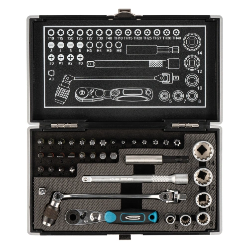 Набор бит и головок торцевых, 1/4, карданный ключ, трещотка, адаптер, S2, 37 шт. Gross купить в Москве с доставкой по всей России | ProtosMarket.ru