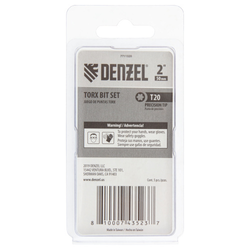 Бита T20x50, 5 шт. Denzel купить в Москве с доставкой по всей России | ProtosMarket.ru