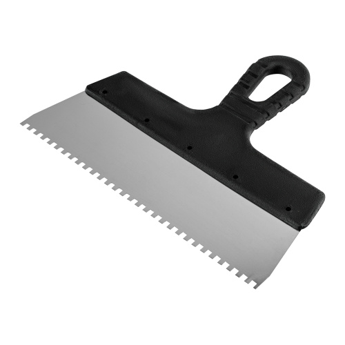 Шпатель из нержавеющей стали, 250 мм, зуб 4 х 4 мм, пластмассовая ручка Sparta купить в Москве с доставкой по всей России | ProtosMarket.ru