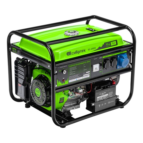 Генератор бензиновый БС-6500Э, 5.5 кВт, 230В, четырехтактный, 25 л, электростартер Сибртех купить в Москве с доставкой по всей России | ProtosMarket.ru