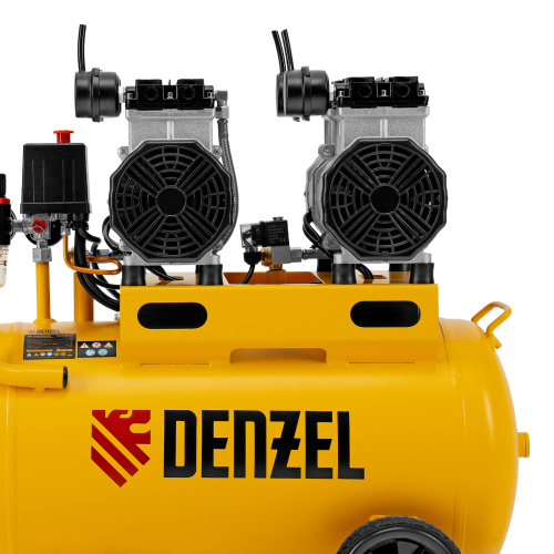 Компрессор безмасляный, малошумный DLS 2200/50, 2200 Вт, 2x1100, 50 л, 380 л/мин Denzel купить в Москве с доставкой по всей России | ProtosMarket.ru