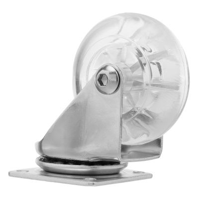 Колесо ПУ прозрачное поворотное d-50 мм, крепление платформенное Сибртех купить в Москве с доставкой по всей России | ProtosMarket.ru