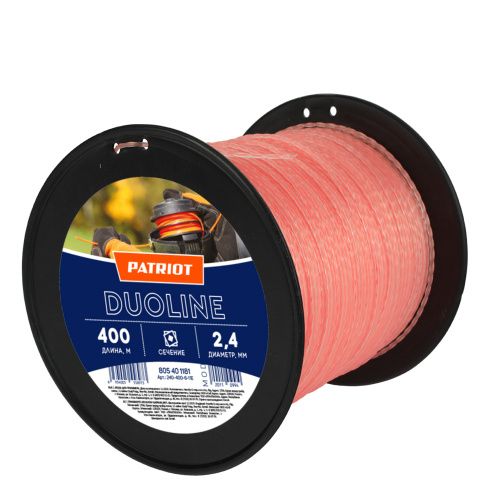 Леска Duoline D 2,4 мм L 400 м (скрученный квадрат, двухцветная) купить в Москве с доставкой по всей России | ProtosMarket.ru