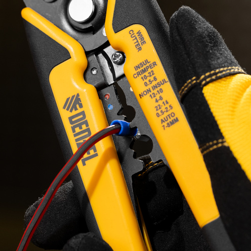 Щипцы для зачистки электропроводов 0,2-6 мм², функция обрезания проводов Denzel купить в Москве с доставкой по всей России | ProtosMarket.ru