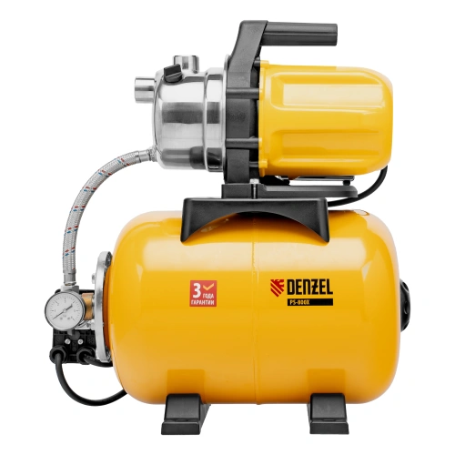 Насосная станция PS800X, 800 Вт, 3200 л/ч, ресивер 24 л, подъем 38 м, нержавейка Denzel купить в Москве с доставкой по всей России | ProtosMarket.ru