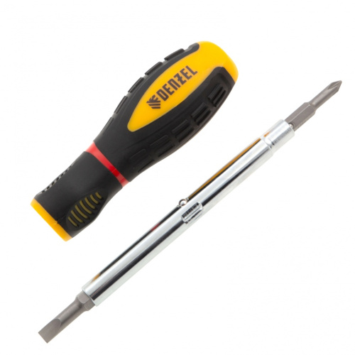 Отвертка комбинированная, SL3/16"-PH1, SL1/4"-PH2, 3-х компонентная рукоятка Denzel купить в Москве с доставкой по всей России | ProtosMarket.ru
