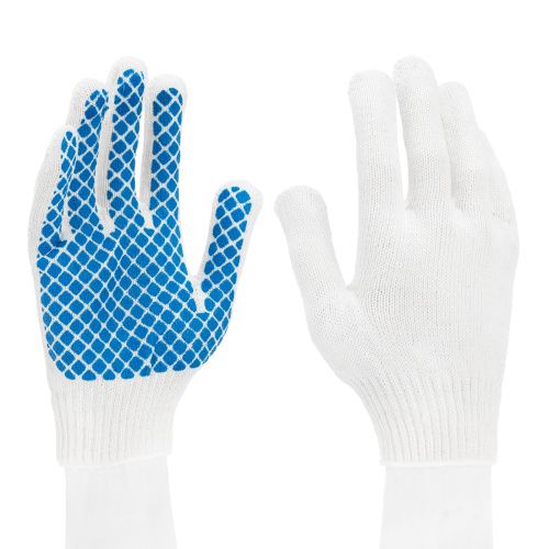 Перчатки х/б, ПВХ покрытие, шахматный облив, 10 класс купить в Москве с доставкой по всей России | ProtosMarket.ru