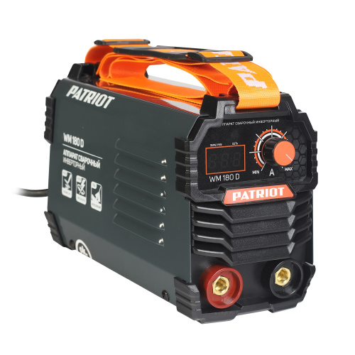 Аппарат сварочный инверторный PATRIOT WM180D MMA, входное напряжение: 1ф,140-240В; сварочный ток макс: 180A; ПВ при макс. токе: 70%, дисплей, ARC FORCE, ANTI STICK, HOT START купить в Москве с доставкой по всей России | ProtosMarket.ru