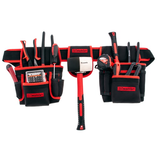 Сумка-пояс двойная, 20 карманов, держатель для молотка Matrix купить в Москве с доставкой по всей России | ProtosMarket.ru