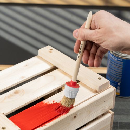 Кисть круглая № 6 (30 мм) натуральная щетина, деревянная ручка MTX купить в Москве с доставкой по всей России | ProtosMarket.ru