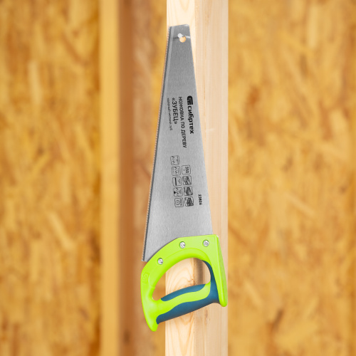 Ножовка по дереву"Зубец" для точных пильных работ, 350 мм, каленый зуб 2D, 14 TPI, двухкомпонентная рукоятка Сибртех купить в Москве с доставкой по всей России | ProtosMarket.ru