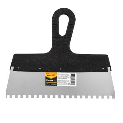 Шпатель из нержавеющей стали, 250 мм, зуб 6 х 6 мм, пластмассовая ручка Sparta купить в Москве с доставкой по всей России | ProtosMarket.ru